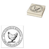 Boerderij Verse lokale eieren Hen Stamp Rubberstempel (Gestempeld)