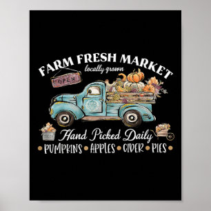 Boerderij Verse Markt Pompoenen Appels Thanksgivin Poster