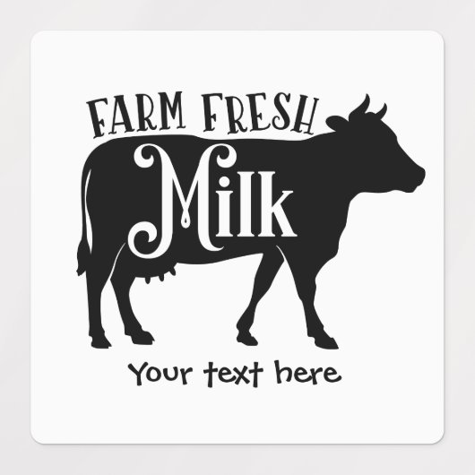 Boerderij verse melk voeg tekst toe labels (Design 1)