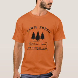 Boerderij verse moderne kerst dennenbomen t-shirt