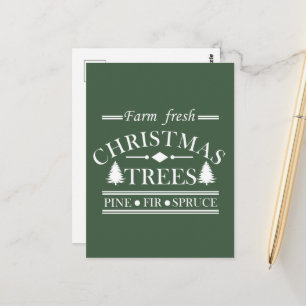 Boerderij Verse Moderne Kerstdennenbomen Briefkaart