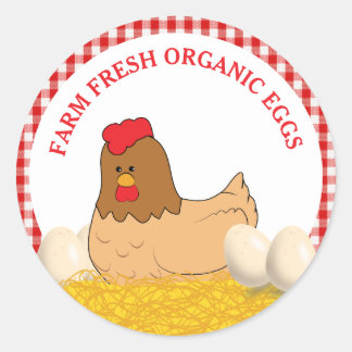 Boerderij Verse organische eieren Klassieke ronde Sticker