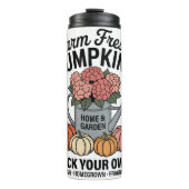 Boerderij verse pompoenen die u kunt plukken thermosbeker (Voorkant)