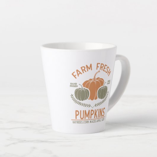 Boerderij verse pompoenen | met de hand geplukt latte mok (Rechterhoek)