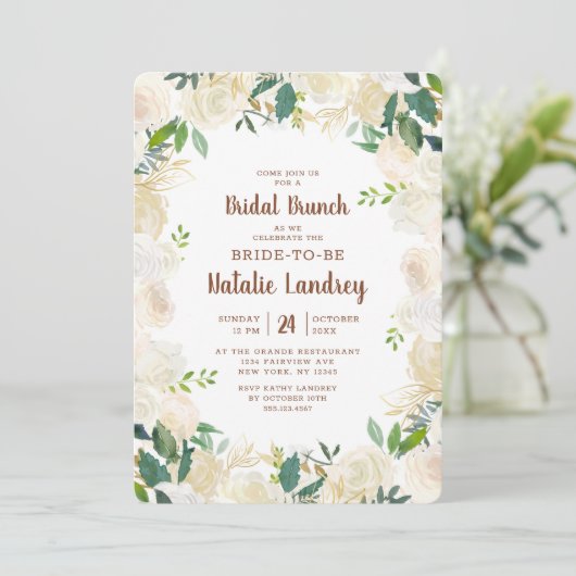 Boerderij Verse rustieke chique bruids brunch douc Kaart (Staand voorkant)