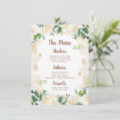 Boerderij Verse Rustieke Land Bloemen Diner Menu (Staand voorkant)