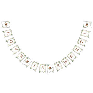 Boerderij Verse Rustieke Monogram Liefde is Zoet Vlaggetjes