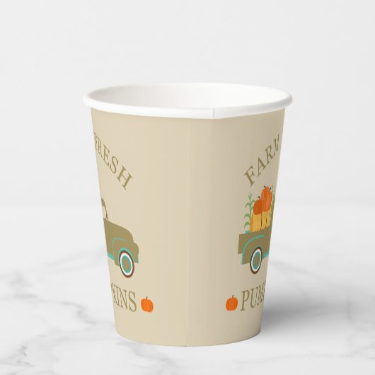 boerderij verse waterverf pompoenen herfst herfst papieren bekers (Rechts)