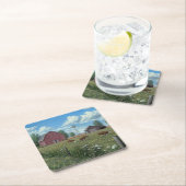 Boerderij Vierkante Kartonnen Onderzetter (Insitu)