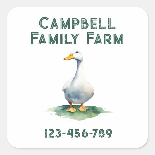 Boerderij Vierkante Sticker (Voorkant)