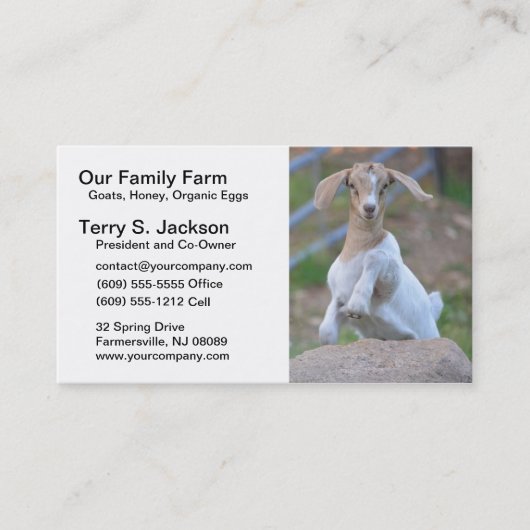 Boerderij Visitekaartje met Kind Bohr Goat (Voorkant)