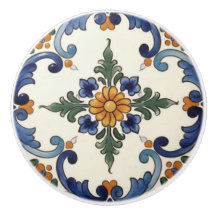 Boerderij Volk Bloem Mediterraan Blauw Oranje
