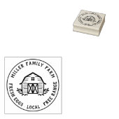 Boerderij voor Barn Logo - Aangepaste kippeneieren Rubberstempel (Gestempeld)