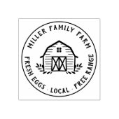 Boerderij voor Barn Logo - Aangepaste kippeneieren Rubberstempel (Afrduk)