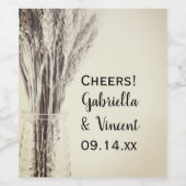 Boerderij voor driekleurig gerst wijn etiket