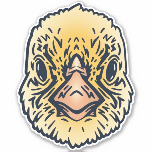 Boerderij Vriend Chick Gezicht Sticker (Voorkant)