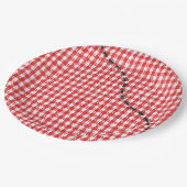 Boerderij Vrienden Gingham Verjaardagsfeest Papieren Bordje (Gekanteld)