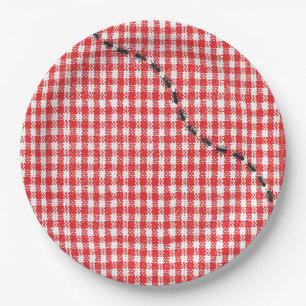 Boerderij Vrienden Gingham Verjaardagsfeest Papieren Bordje