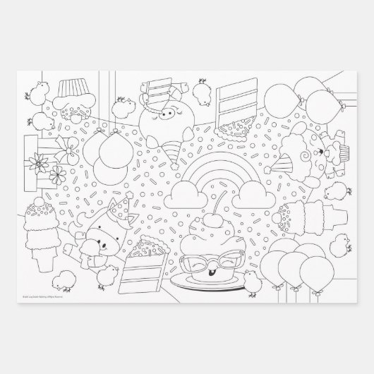 Boerderij Vrienden Groep Kleuren Posters of Inpakpapier Vel (Voorkant 3)