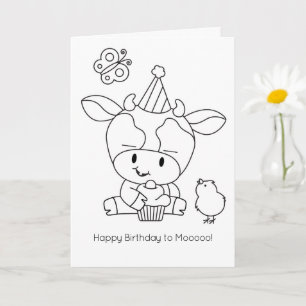 Boerderij Vrienden Kleur Zelf Koe Kaart