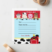 Boerderij vul de lege bedankkaart in notitiekaartje (Voorkant / Achterkant in situ)