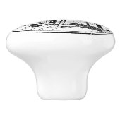 Boerderij Wasruimte 🧺✨ Wit Keramische Knop (Zijkant)