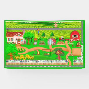 Boerderij wegen voor auto's, 3x5-banner spandoek
