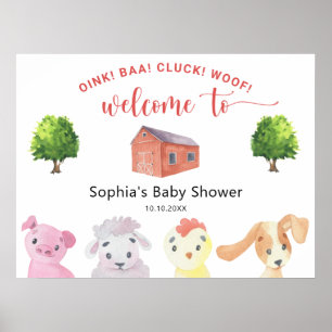 Boerderij - welkom baby shower poster