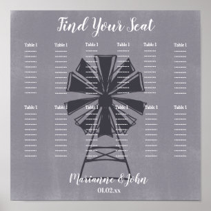 Boerderij Windmolen Beton Trouw Stoelen Chart Poster