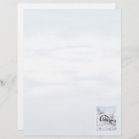 Boerderij Winter Sneeuwscene Letterhead implemente (Voorkant / Achterkant)