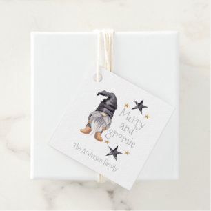 Boerderij Winter Waterverf Gnome voor Kerstmis Bedankjes Labels