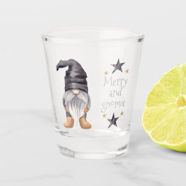 Boerderij Winter Waterverf Gnome voor Kerstmis Shot Glas