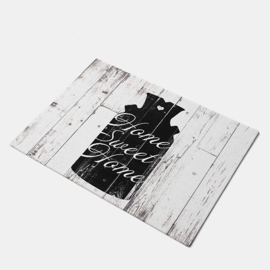 Boerderij Wit Hout Rustiek Melkkannetje Home Sweet Deurmat (Schuin)