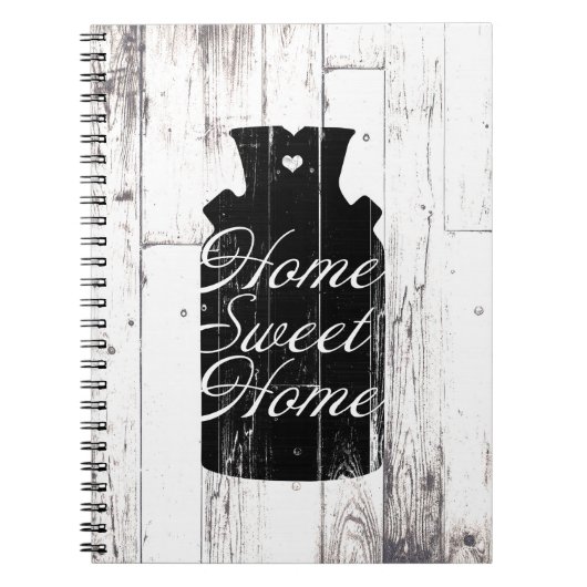 Boerderij Wit Hout Rustiek Melkkannetje Home Sweet Notitieboek (Voorkant)