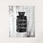 Boerderij Wit Hout Rustiek Melkkannetje Home Sweet Wandkleed (Voorkant)