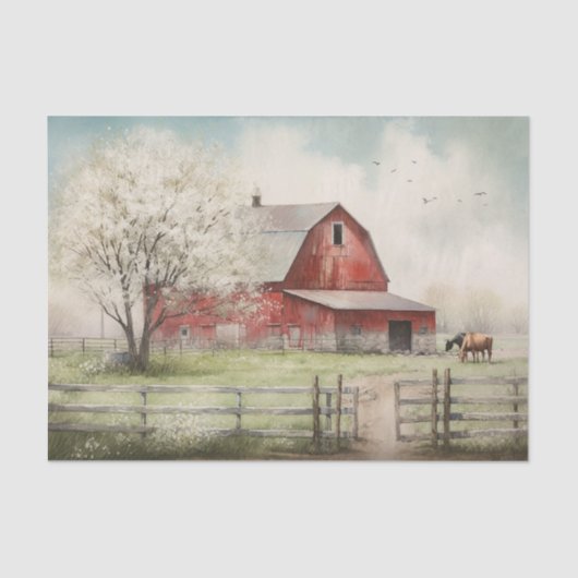 Boerderij zomer tissuepapier (Voorkant)