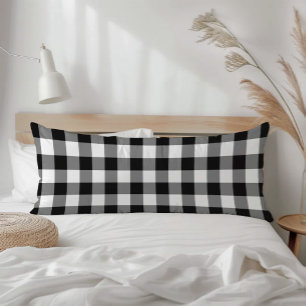 Boerderij Zwart Wit Rustieke Gingham Check Plaid Lichaamskussen