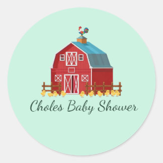 boerderijdier baby shower stickers