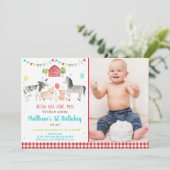 Boerderijdier Ballon Verjaardag Kaart (Staand voorkant)