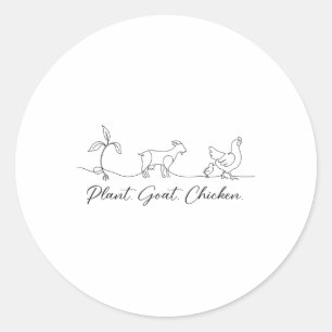 Boerderijdier Boer Geit Kip Plant Vrouw Boerderij Ronde Sticker