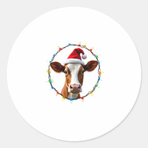 Boerderijdier Kerst Pyjama Kostuum Boer Kerstmis Ronde Sticker