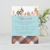 Boerderijdier verjaardagsfeest uitnodiging - Jonge (Staand voorkant)