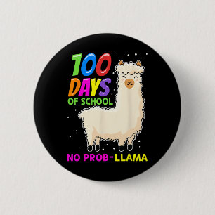 Boerderijdieren - 100 dagen school Geen Prob-Llama Ronde Button 5,7 Cm