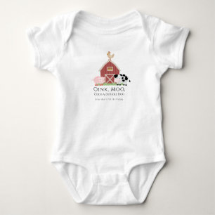 Boerderijdieren 1e verjaardag baby body romper