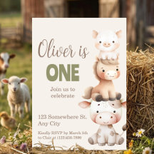 Boerderijdieren 1e verjaardag Barnyard Baby Jongen