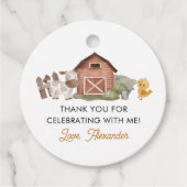 Boerderijdieren 1e verjaardag bedankjes labels (Voorkant)