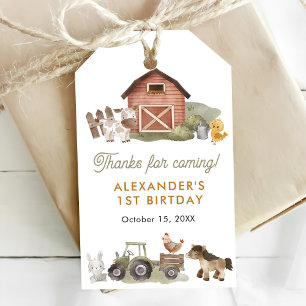 Boerderijdieren 1e Verjaardag Cadeaulabel