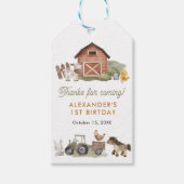 Boerderijdieren 1e verjaardag cadeaulabel (Voorkant)