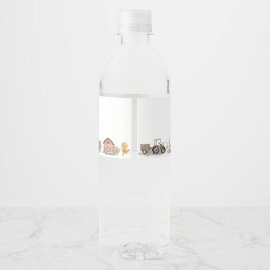 Boerderijdieren 1e verjaardag waterfles etiket (Achterkant)