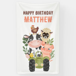 Boerderijdieren Baa Moo Holy Koe 1e 2e Verjaardag Spandoek